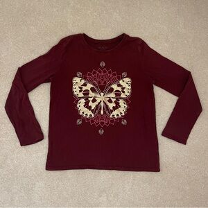 The Children's Place Girl's Large Red Long Sleeve Butterfly Shirt